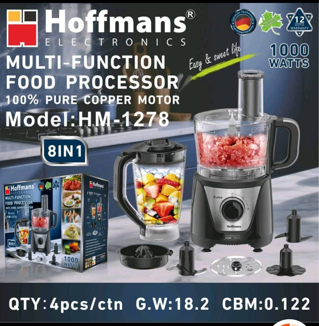 2026/07/1003066911.jpg Hoffman 8 in 1 multi functional food processor - Image 1
